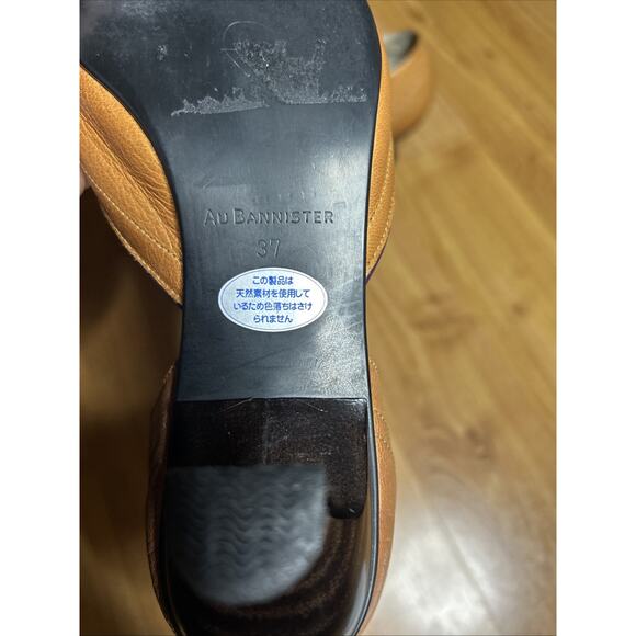 Au BANNISTER Mary Jane style heeled shoes Brown Leather Bow Chic Classic Retro - Picture 10 of 13